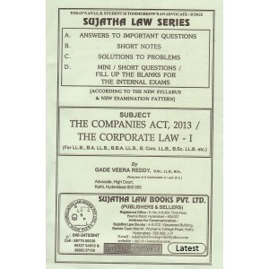 Sujatha's Companies Act, 2013 / The Corporate Law I for BSL & LLB by Gade Veera Reddy | Sujatha Law Series